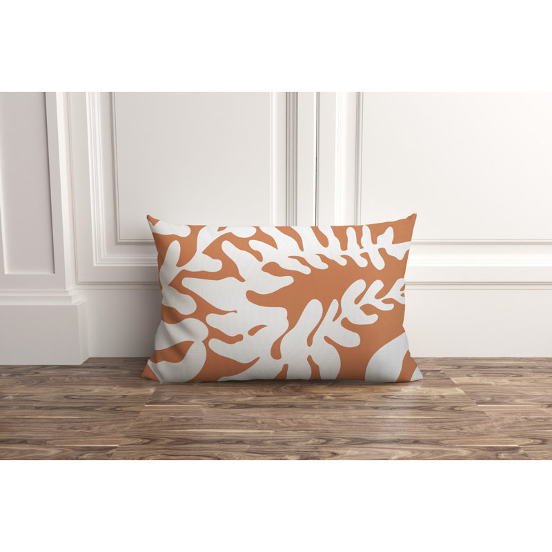 Garrison Outdoor Reversible Throw Pillow, Coral