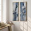 Cercles géométriques bleu-gris, décoration abstraite moderne – Ensemble de 2 impressions sur toile encadrées, 60 po x 20 po x 2 po-134738906-134738904