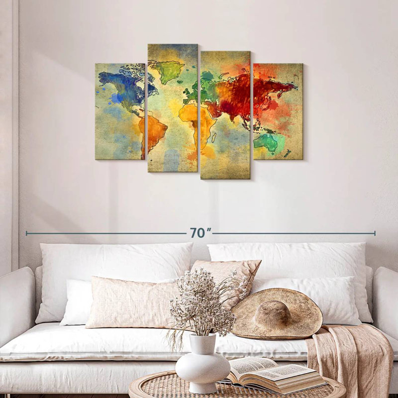 Aliaz World Travel Map, 27" H x 43" W