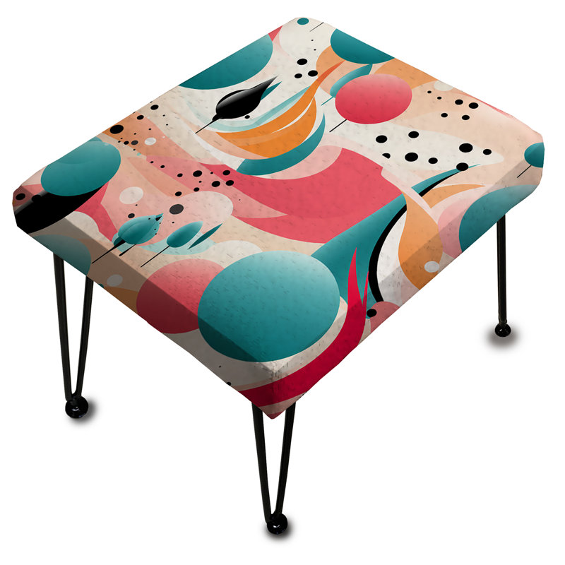 Poupart Bubblegum Mirage - Geometric Rectangle Ottoman