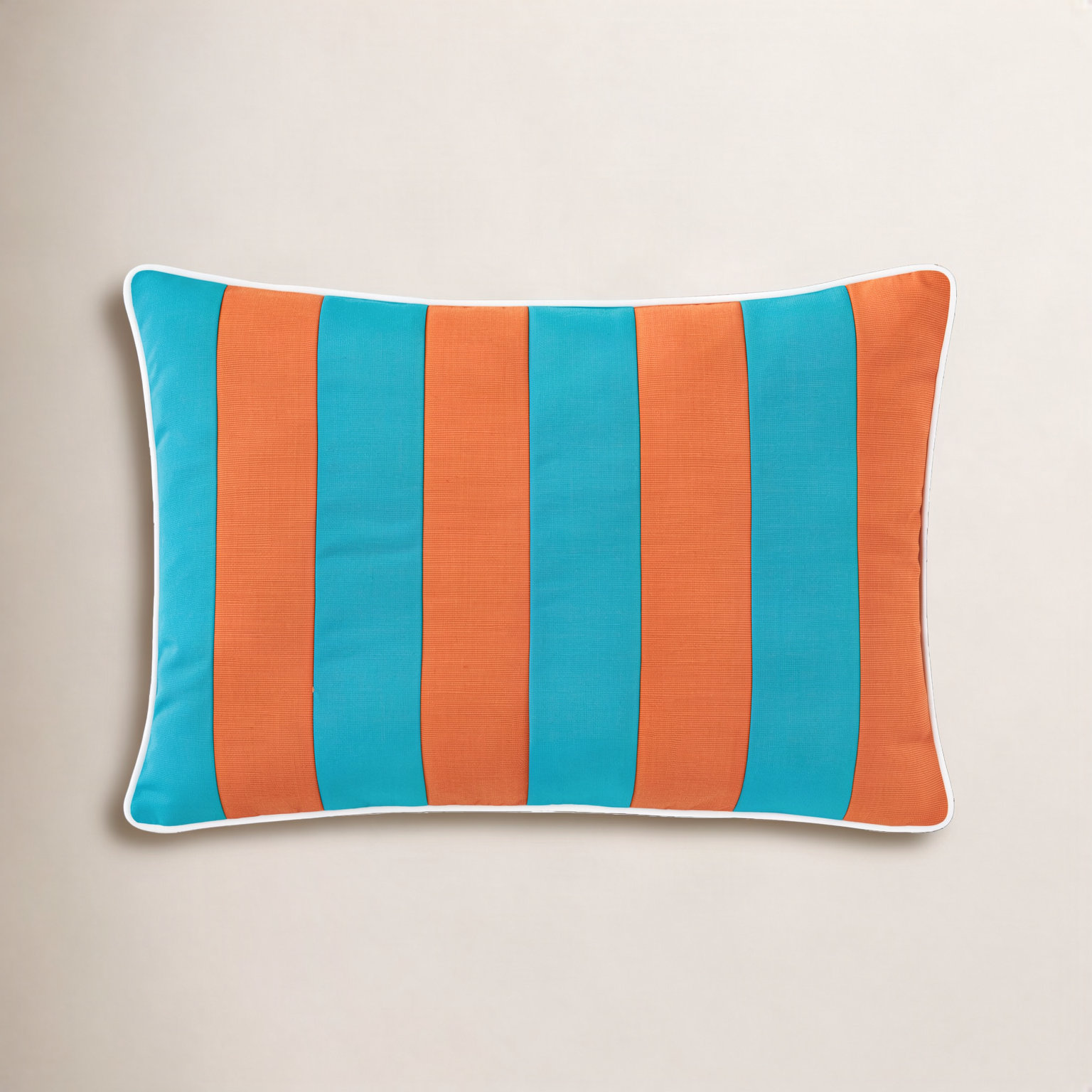 Alameda 22" x 16" Sunbrella® Throw Pillow, Sail Aruba/Tarheel Orange