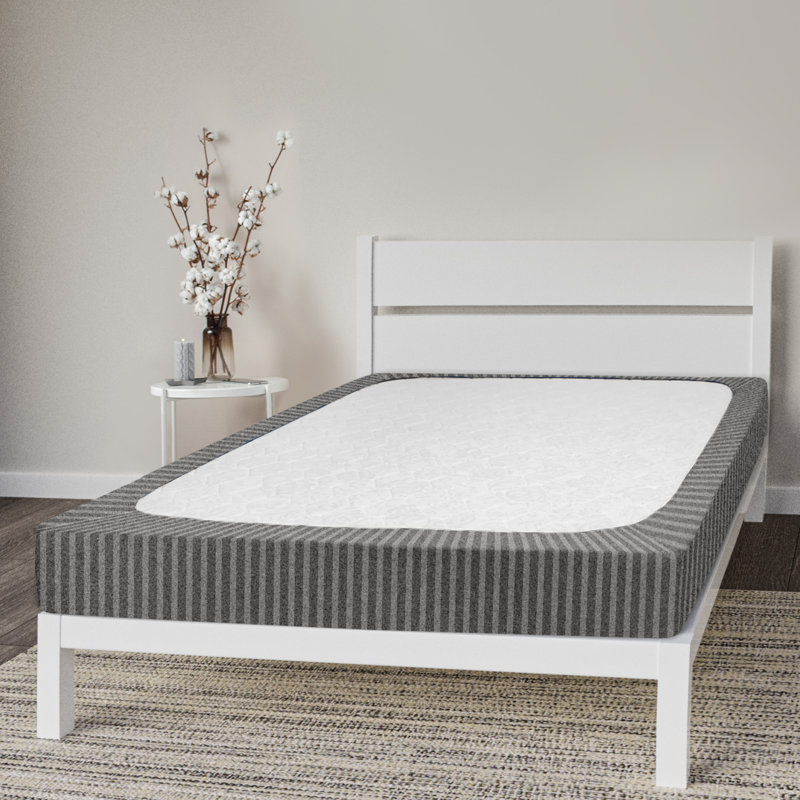 Jersey Knit StretchWrap Box Spring Cover, Twin, Gray Stripe