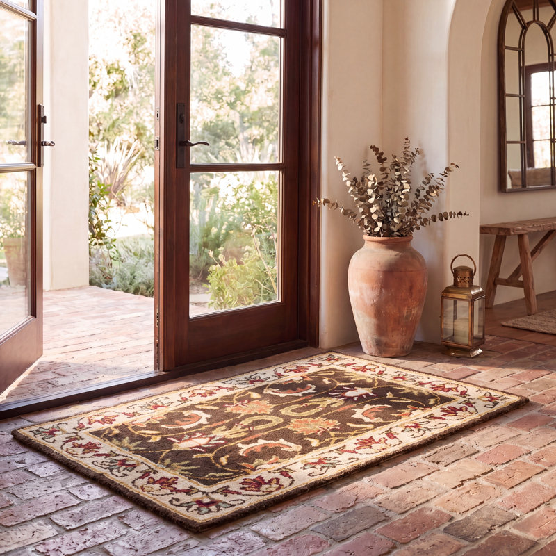 Tapis brun / beige en laine touffeté à la main Cranmore, Rectangle 2 pi x 3 pi