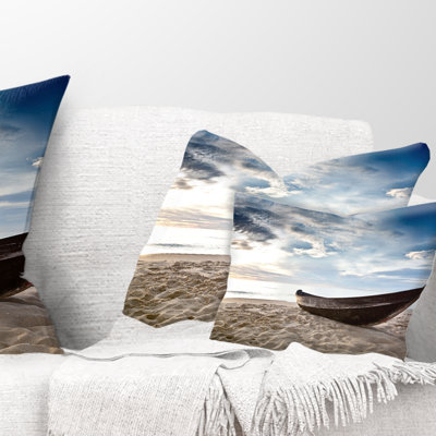 Housse de coussin rectangulaire et insert Old Fisherman Boat Seashore