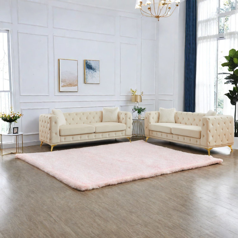 Compression Sofas Set, Velvet 3 Seater Combo, Modern Home Lounge