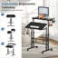 Table d'ordinateur portable mobile à hauteur réglable avec plateau inclinable-1357880509