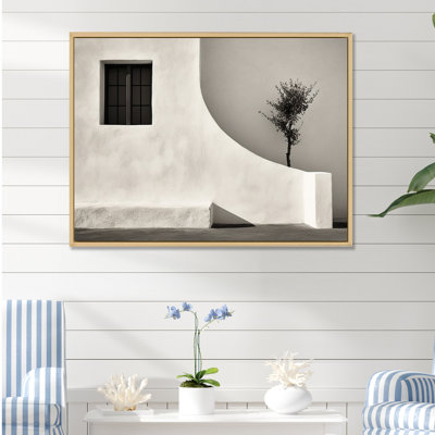 «Black and White Beach House Horizon - Beach and Ocean, art mural sur toile