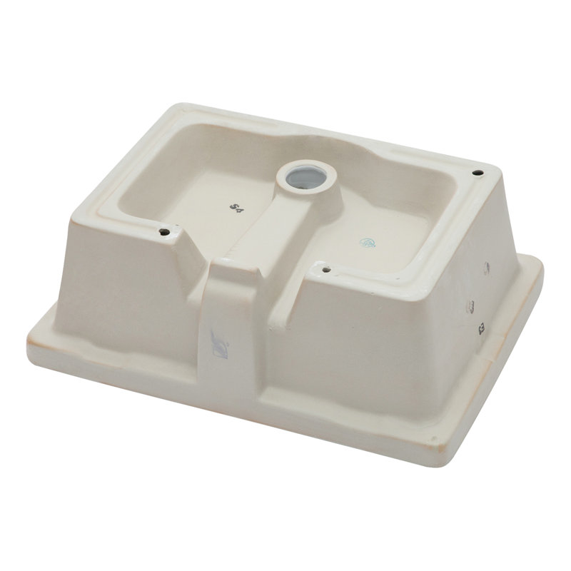 19.5 Inch White Ceramic Undermount Rectangular Bathroom Sink