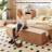 Twin Natural Oak Wood Bed Frame With Built-In Footboard Storage Bench,4 Drawers,Headboard,Heavy Duty,No Box Spring Needed,Mid-Century Modern Style