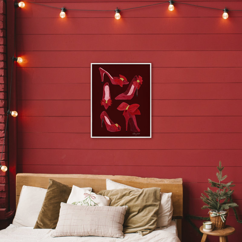 Ruby Red Shoes Framed Giclee, design by Hillary Holt, 30" H x 24" W, Coastal White Framed Giclee