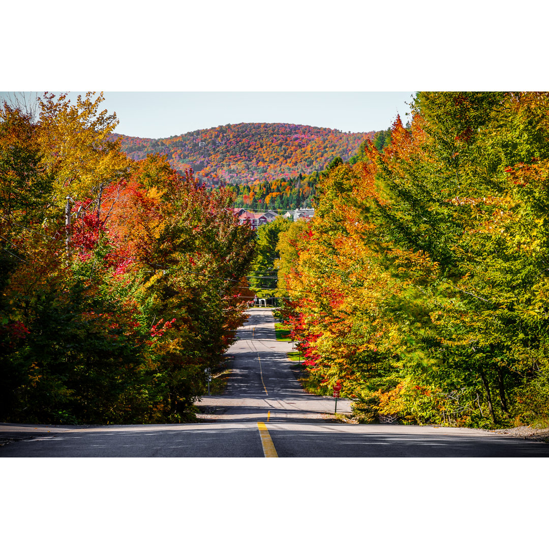 Leinwandbild Mont Saint-Sauveur Village in Fall