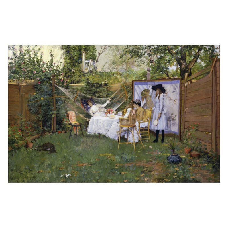 «The Open Air Breakfast» par William Merritt Chase - Estampe numérique, H 22 po x l 28 po