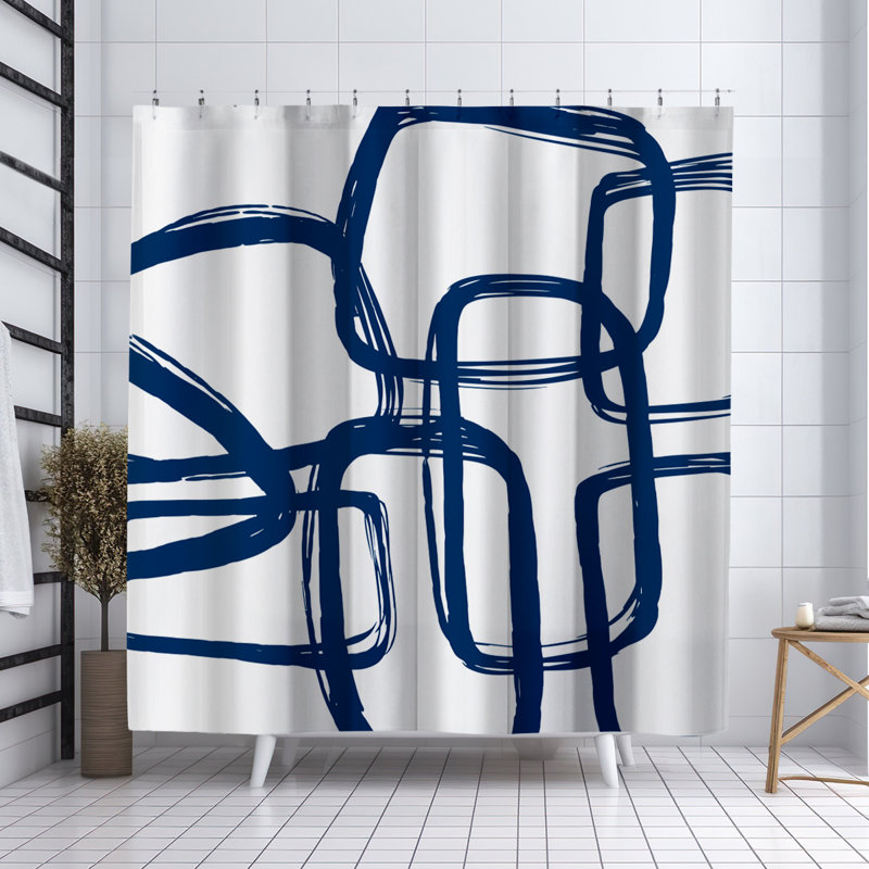 Rideau de douche Coco, Bleu marine