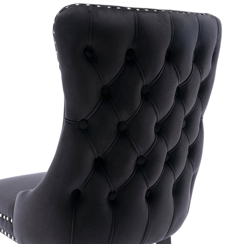 Chaise parsons rembourrée Seita, 6, Noir, Noir