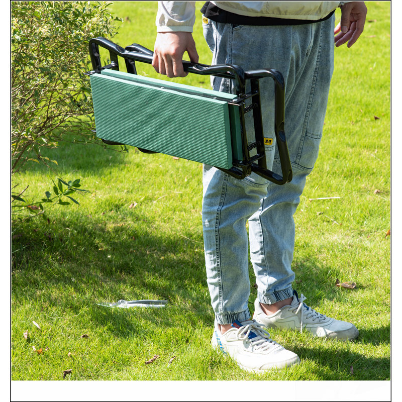 Tabouret de jardin pliable rembourré Outsunny