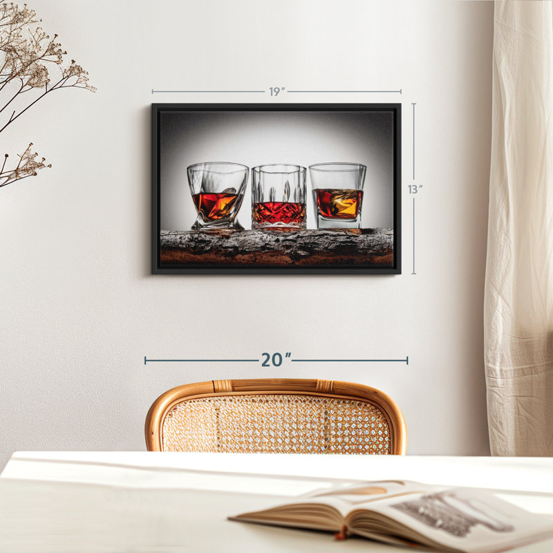 «Fancy Whiskey Glasses Canvas Print», H 13 po x l 19 po