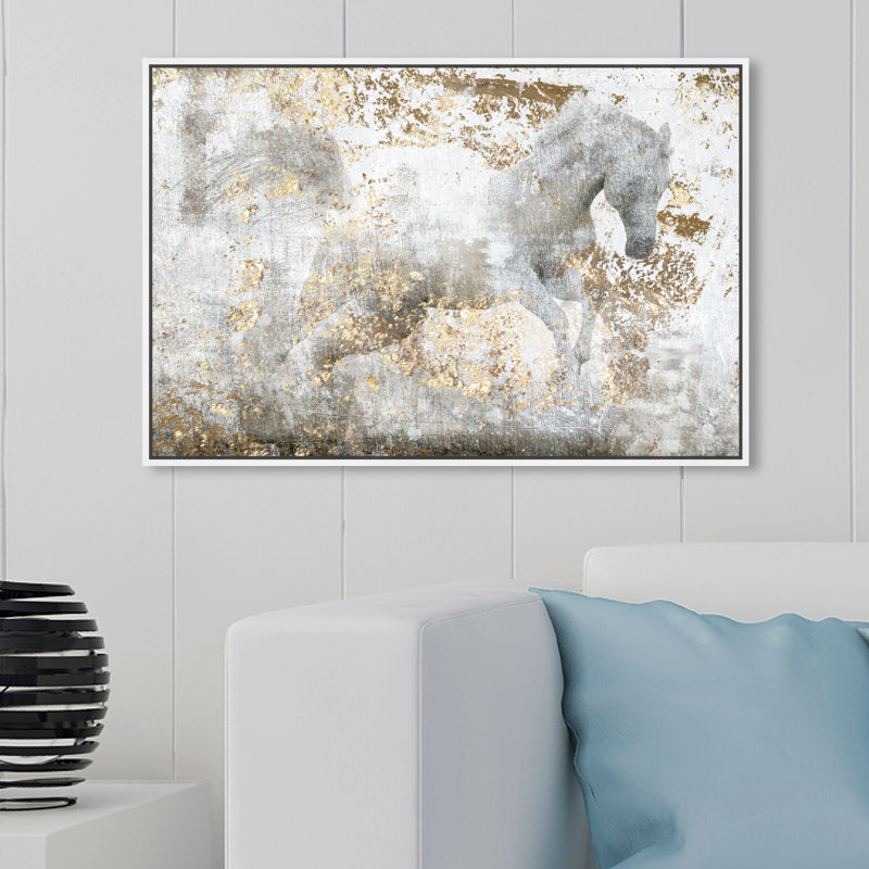 «Animals Courir», reproduction d'art graphique, Cadre blanc, L 30 po x H 20 po