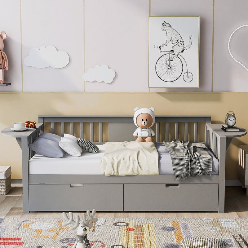 Lit de jour Perham, Gris, Simple