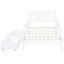 Lit plateforme simple blanc avec garde-corps et possibilités de rangement pour lit simple