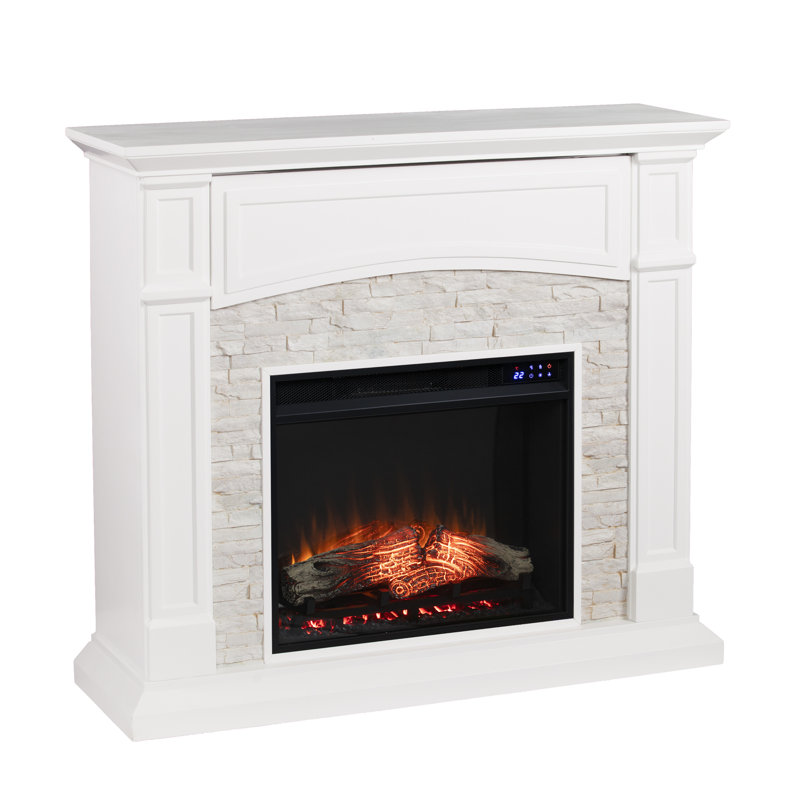Norcott 45.75'' W White Electric Fireplace, Crisp white