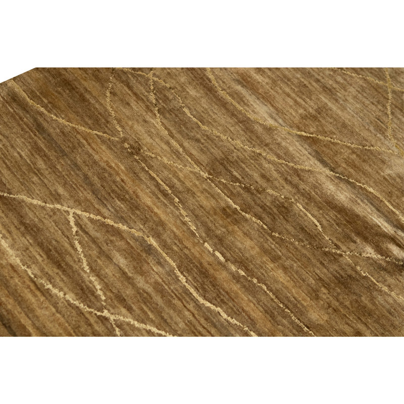 Hand Knotted Area Rug in Brown