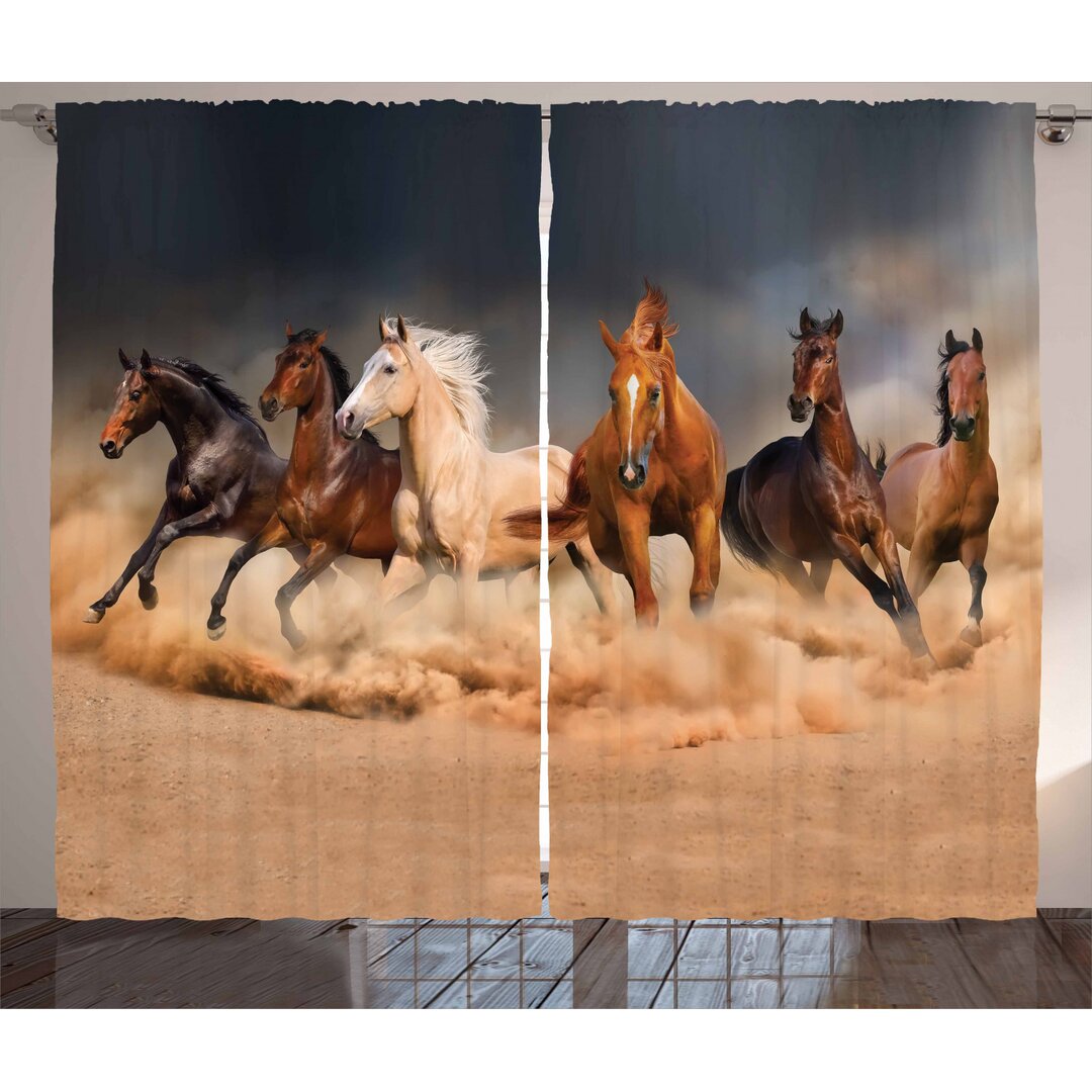 Rustikaler Vorhang, Equine Themed Tiere, Pferd, Brown Sand Braun