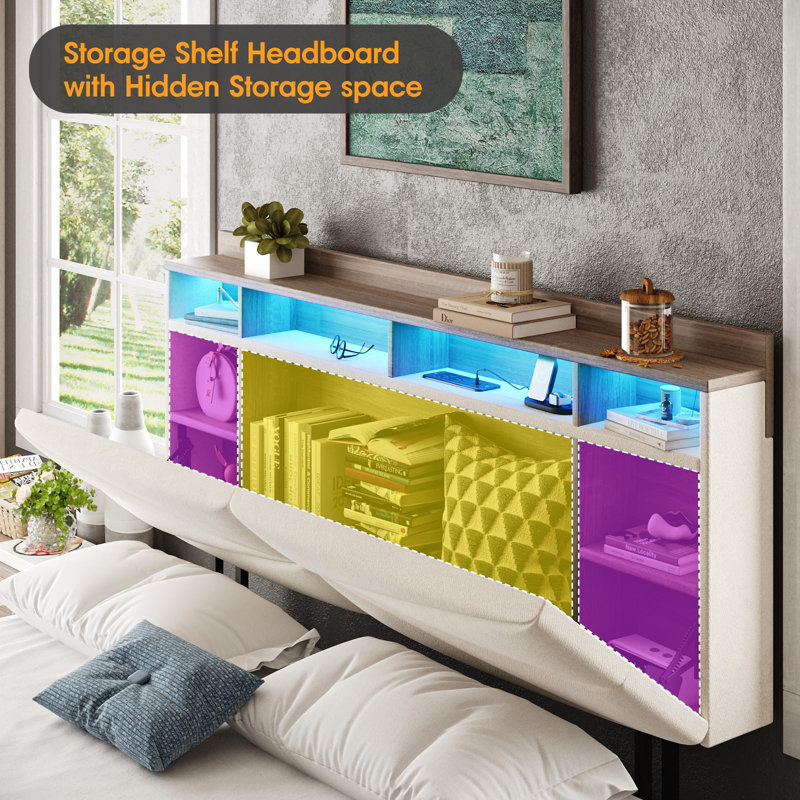 Queen Size Floating Bed Frame, Full