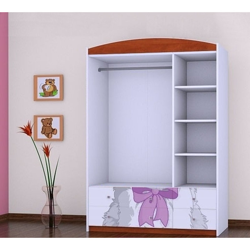 Vihaan 3 Door Wardrobe, Red