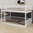 Modern Bunk Bed with Convenient Ladder and Safety Guardrails-899420878