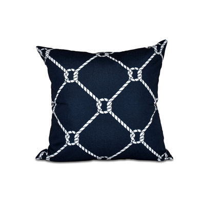 Nautical Nights Geometric Reversible Throw Pillow