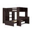 Full Size Loft Bed With A Twin Stand-Alone Bed,Wardrobe,Desk,And Shelves