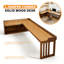 Bureau d'angle en bois massif en forme de L avec rangement ouvert, conception à rebords surélevés et espace de travail spacieux pour le bureau à domicile-805487622