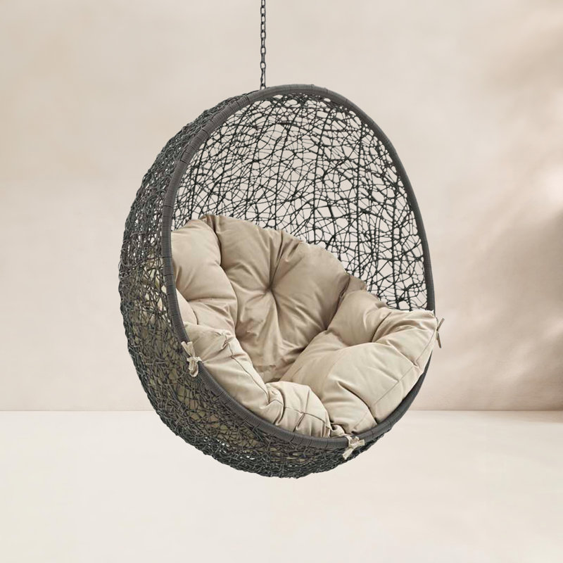 Modway Hide Swing Chair, Gray/Beige