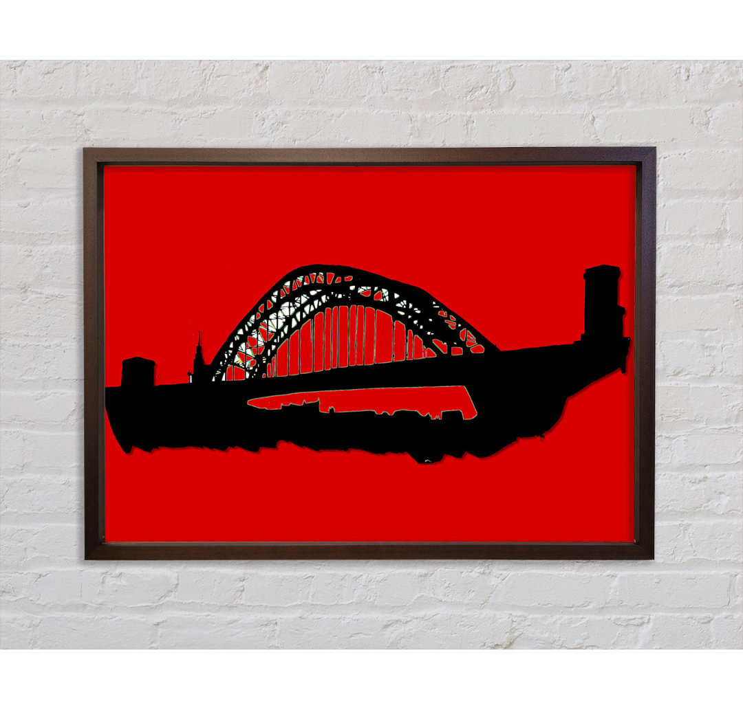 Sydney Harbour Bridge Retro Rot - Einzelner Bilderrahmen Kunstdrucke auf Leinwand