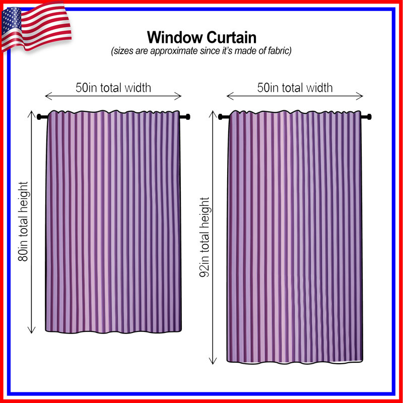 Purple Vertical Stripes Window Curtains, Stripes Sheer & Blockout Curtains - 1 Panel, 50" x 80" - 1 Panel, Blockout