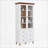 Cabinets, Tall Modern Off-White MDF Storage Cabinet with Glass Doors &amp; Adjustable Shelves for Kitchen/Living Room | Modern | Off-White