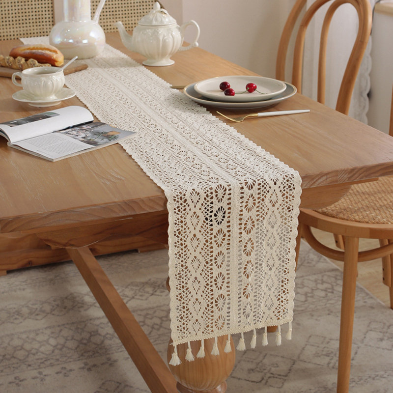 Vintage Farmhouse Table Runner For Wedding Party Coffee Dining Table Decor