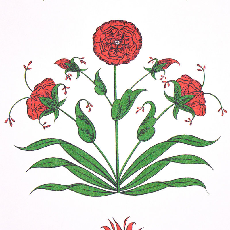 Schumacher x Marie-Anne Oudejans Poppy Stripes Wallpaper, Red