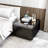 Modern Smart Side Table with Built-in Fridge, Wireless Charging, Temperature Control, Power Socket, USB Ports, Outlet Protection, Induction Light, Black-1034305109
