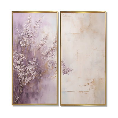 «Blooming Lilac Melody II» - art mural traditionnel mauve