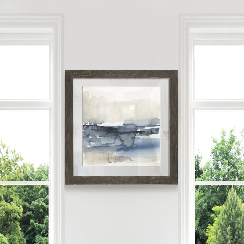 "Fog on the horizon V", reproduction d’art sur papier, H 35,5 po x l 35,5 po x P 1,5 po, Cadre gris