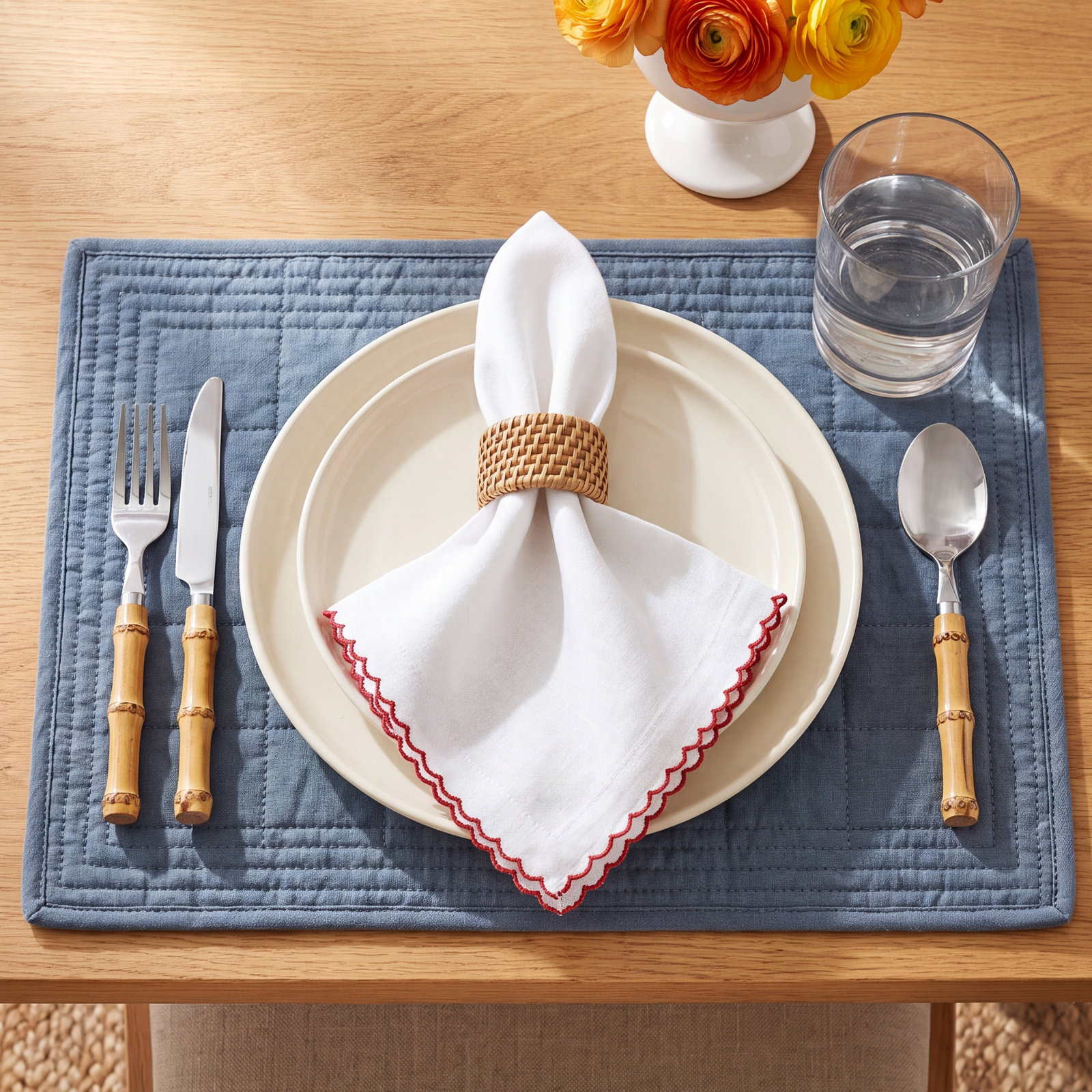 Vessie Reversible Cotton Napkin, Red, 20" x 20"