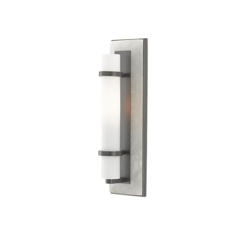 Applique murale encastrée 1 lumière Bruneau, Albâtre naturel / nickel poli