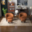 Fauteuil demi-tonneau en similicuir de 28 po avec repose-pieds assorti Janajah-94574407