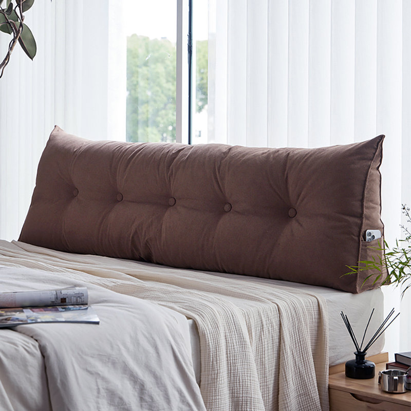 Upholstered Cotton Kingsize (5') Headboard, 150cm W  x 50cm D, Brown