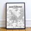 « amsterdam city map », reproduction d’impression sur affiche en tons-31735997