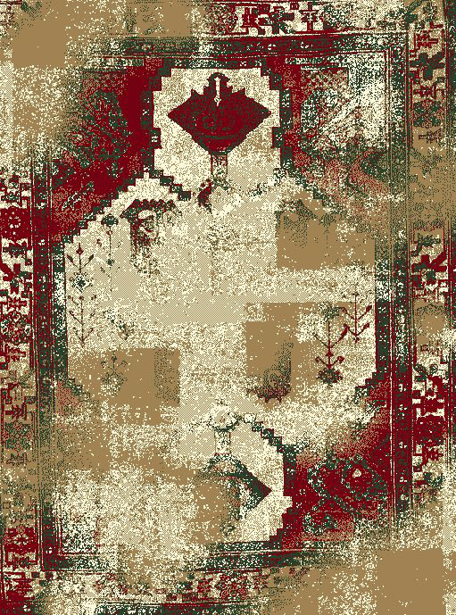 Tapis crème/rouge Touffeté à la main, 8 pi x 11 pi