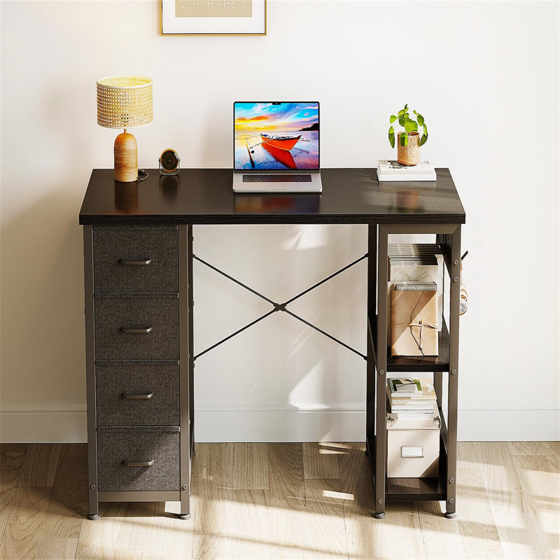 Metal Base Computer Desk, Black