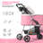 3-In-1 Pet Stroller Foldable Pet Stroller With Weather Cover Storage Basket For Dog Cat-93312230