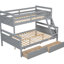 Lit superposé simple au-dessus de double gris avec construction solide et compartiments de rangement, finition, tiroirs sécurisés-1912057741